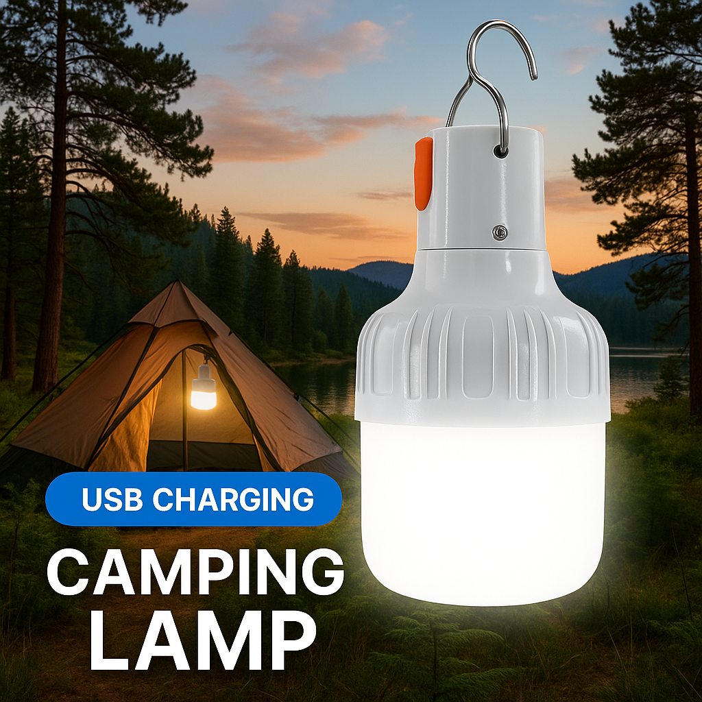 Lámpara, Emergencia, 60W, Recargable, Camping, Exterior, USB