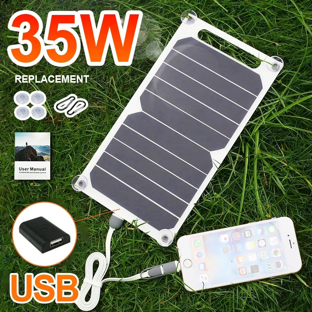 Panel Solar Portátil 35W Sunpower – Carga Segura y Estable por USB para Power Bank, Móvil, Camping, Hogar, Caravana y Más