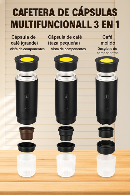 Cafetera 3 en 1: Cápsulas, Café Molido y Espresso – ¡Tu café perfecto en casa, fácil y rápido!