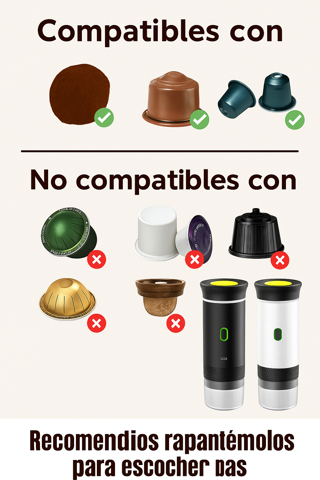 Cafetera 3 en 1: Cápsulas, Café Molido y Espresso – ¡Tu café perfecto en casa, fácil y rápido!