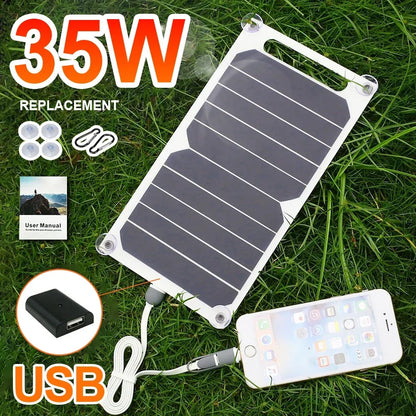 Panel Solar Portátil 35W Sunpower – Carga Segura y Estable por USB para Power Bank, Móvil, Camping, Hogar, Caravana y Más